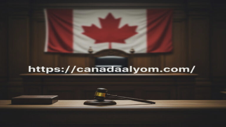 قاعة محكمة كندية ومطرقة القاضي في قضية محاكمة زوجين بتهمة قتل رضيع في أوتاوا، موقع canadaalyom.com.