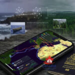 An abstract conceptual image illustrating the modern smuggling network operating through digital screens, crypto transactions, and new geographic routes to Canada and Europe.