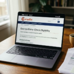 Laptop displaying official Canadian immigration portal on a wooden desk with IELTS and WES documents - Canadist