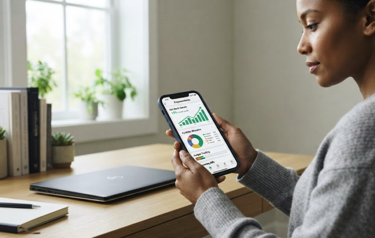 Person using the Cashably app for personal finance management in the United States.