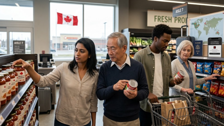 Canadian shoppers choosing local products during the Buy Canadian movement