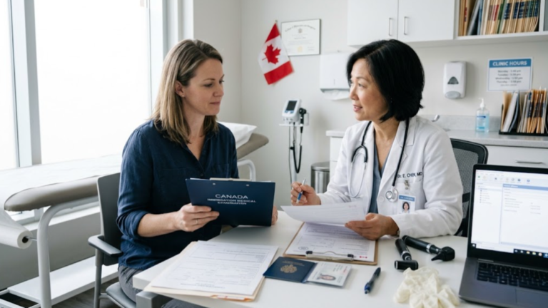 Canada Immigration Medical Exam with a doctor and immigration applicant