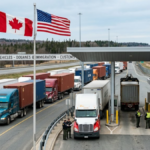 Canada-US trade agreement talks at the Canadian-American border