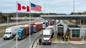 Canada-US trade agreement talks at the Canadian-American border
