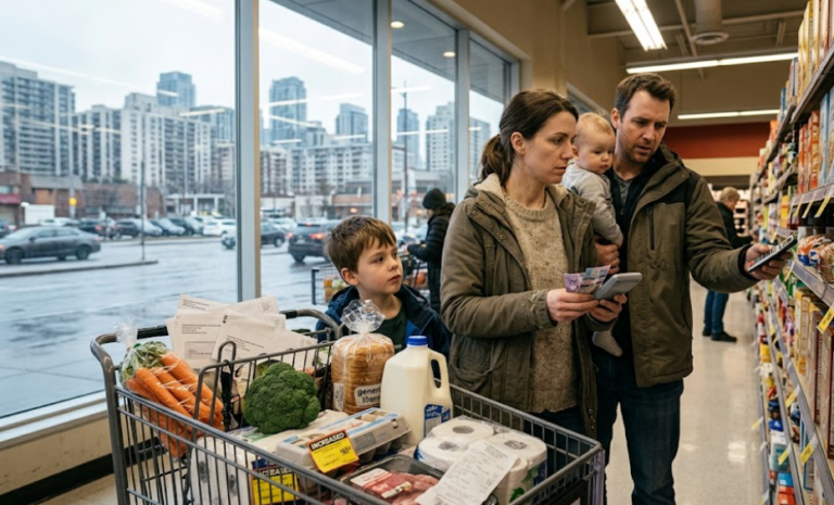 Cost of Living in Canada showing rising household expenses, grocery prices, and housing affordability challenges