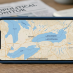 Google Maps showing Lake America for U.S. users and Lake Ontario for Canadian users