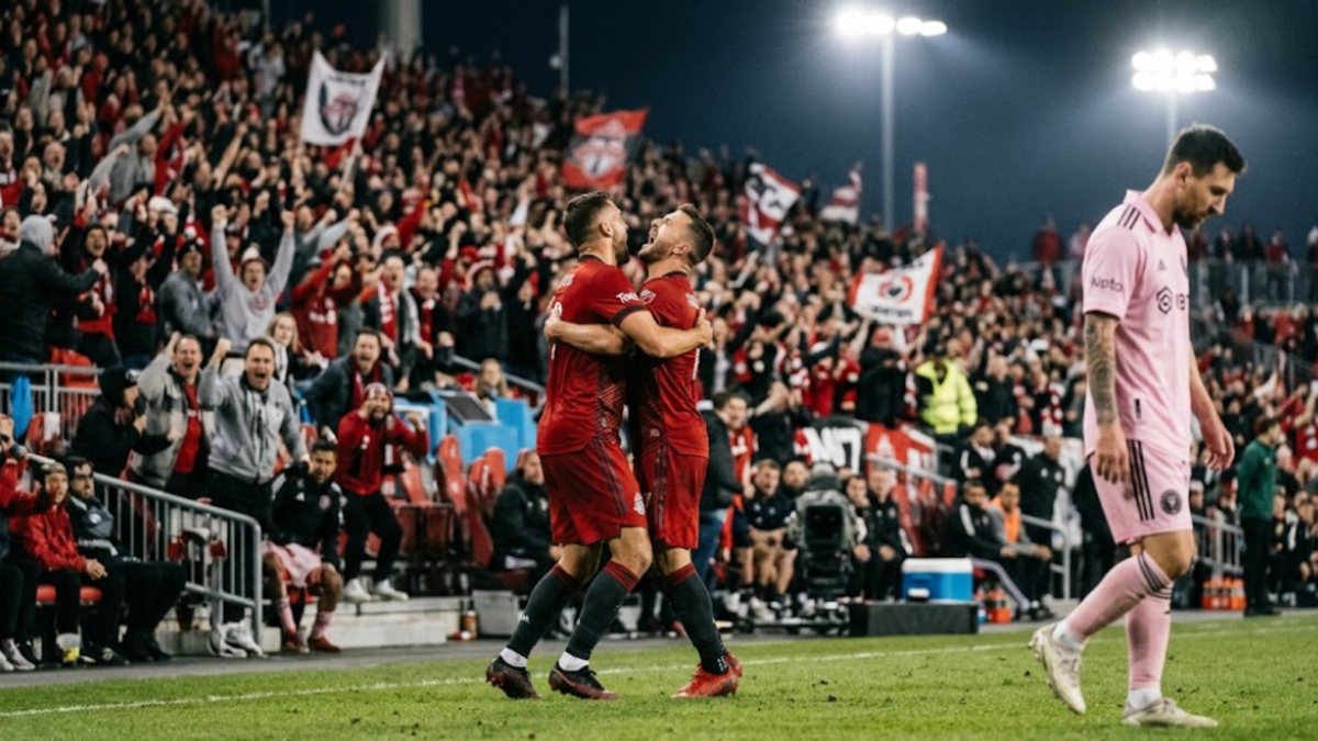Toronto FC players celebrate 2-1 victory over Inter Miami