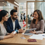 New immigrant opening a bank account with a Canadian bank advisor