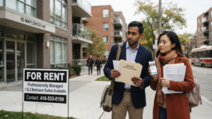 Newcomers in Canada preparing a rental application without Canadian credit history