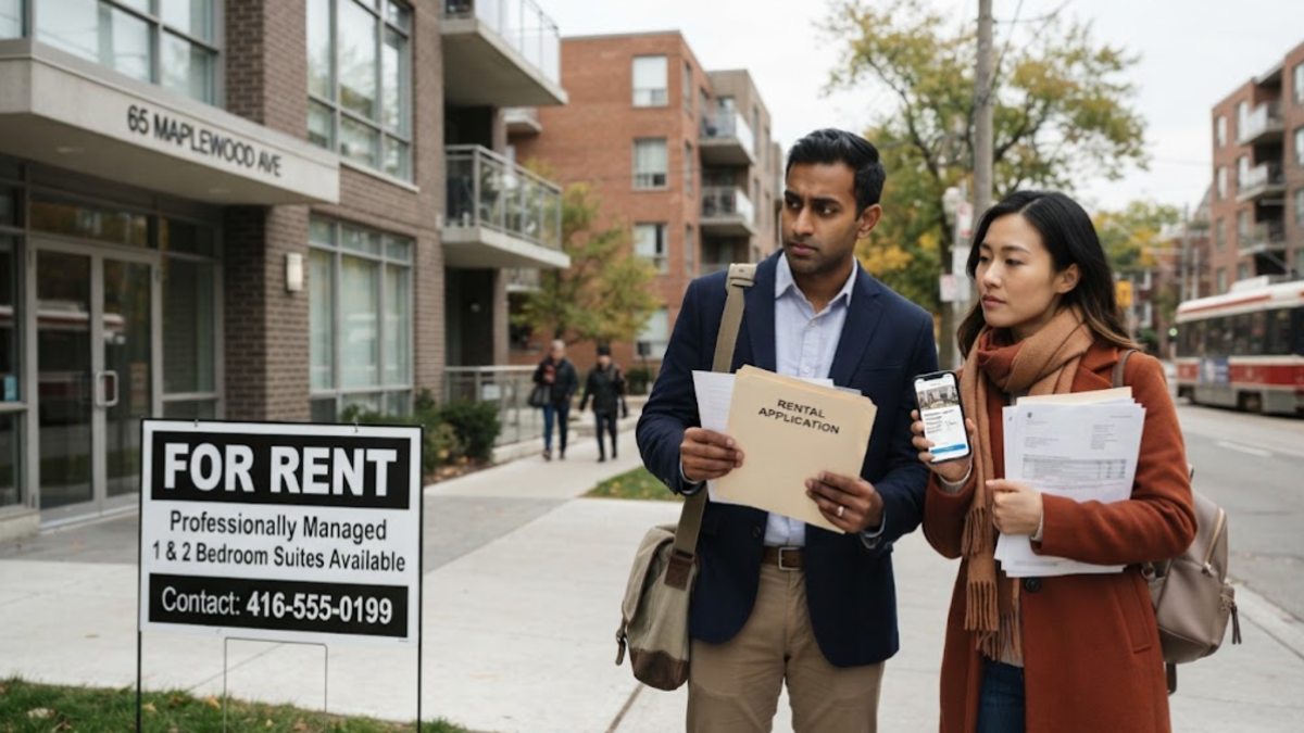 Newcomers in Canada preparing a rental application without Canadian credit history