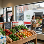 Canadian grocery store with fresh produce illustrating the Food-Link Fund and efforts to improve grocery affordability.